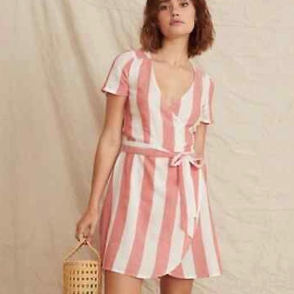 Marine Layer Dresses & Skirts - Marine Layer Frances Wrap Dress in Poppy Red and White Stripe XL